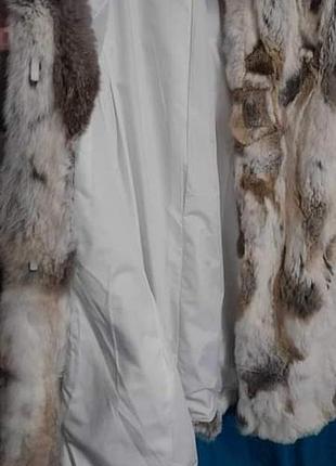Шуба белый кролик натуральный под полярную лисицу