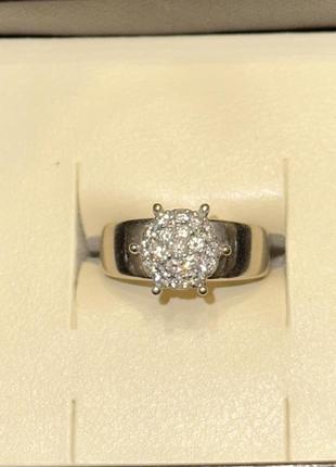 Кольцо из белого золота с россыпью бриллиантов
