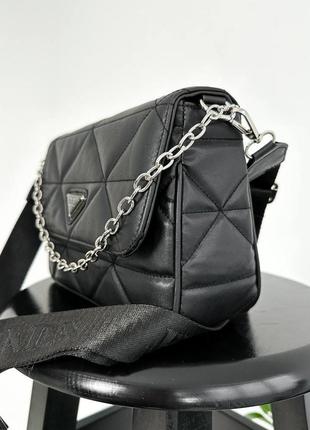 Сумка prada re-nylon padded shoulder black5 фото