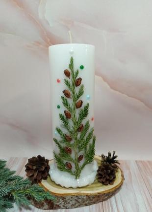 Новогодние свечи, рождественские свечи, декоотративные свиски, подарок, декор