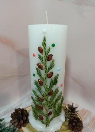 Новогодние свечи, рождественские свечи, декоотративные свиски, подарок, декор