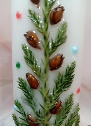 Новогодние свечи, рождественские свечи, декоотративные свиски, подарок, декор