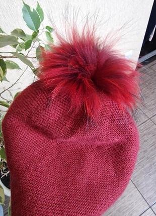 Стильная красивая шапка с натуральной опушкой primadona, оригинал, новая5 фото