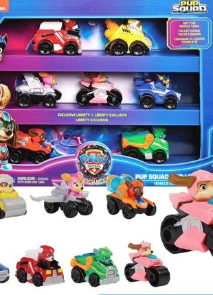 Paw patrol: the mighty movie 7 piece pup squad racers с игрушечной машинкой liberty