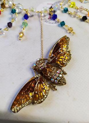 Rainbow necklace gold fly7 фото