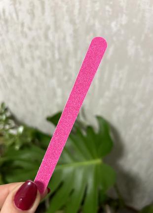 Розовая мини пила пилочка для ногтей компактная ручная поклажа 12см