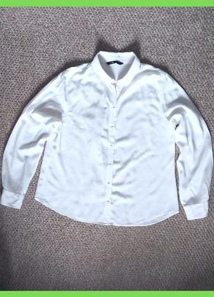 Блуза сорочка біла тонка віскоза р.44 s,m oodji5 фото