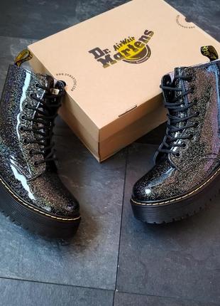 Drmartens jadon galaxy черевики лакові з хутром