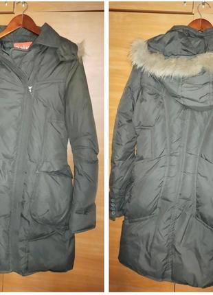 Куртка длинная на пуху, пуховик на пуху