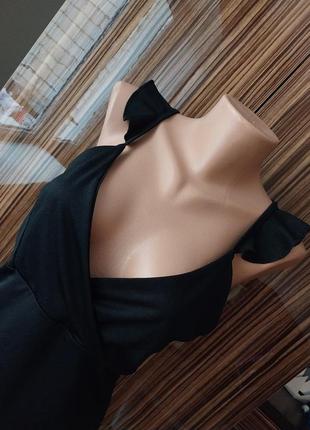 Дуже гарна стильна фірмова вечірня чорна облягаюча сукня9 фото