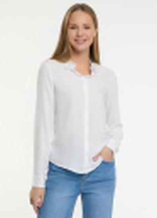 Блуза рубашка белая тонкая вискоза р.44 s,m oodji1 фото