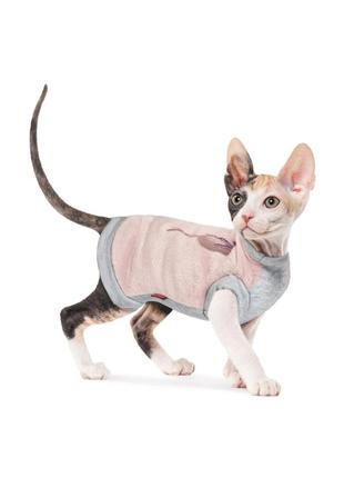 Светр для котиків pet fashion, пудра,сірий