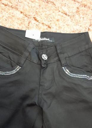 Черные джинсы школьные брюки лосины штаны3 фото