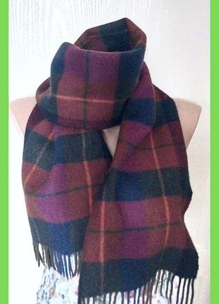Шарф у клітину 100% кашемір 150х28см товстий без нюансів