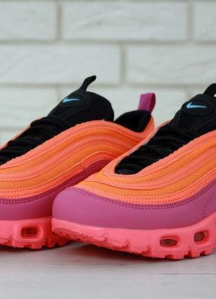 Кроссовки женские найк nike air max plus 97 orange rose.