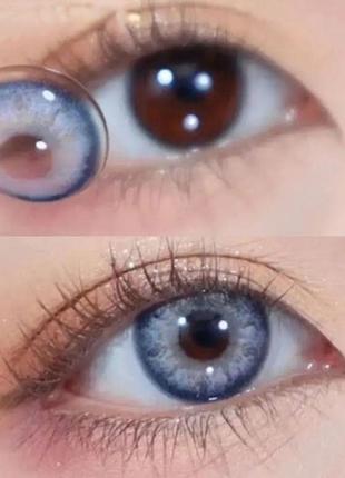 Цветные контактные линзы без диоптрий + контейнер