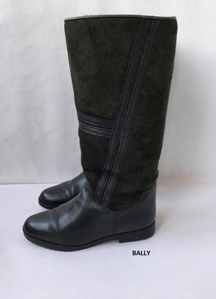 Bally сапоги ориг. замшевая кожа комб. с гладкой кожей овчина chloe италия не скользят