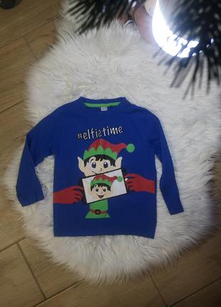 Новорічна різдвяна 🤶🏻 кофта реглан на 3-4 роки 104 см