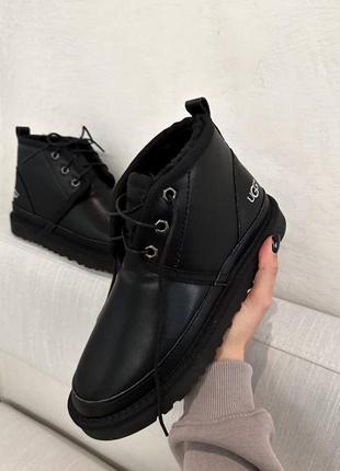 Угги угги угги ugg neumel “leather black”6 фото