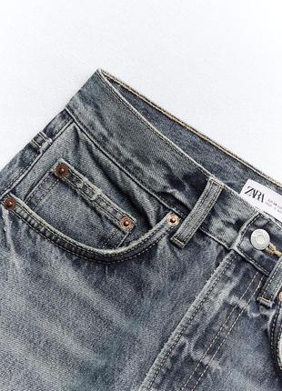 Прямые джинсы на высокой посадке straight-fit zara6 фото