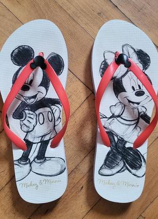 Шльопанці, сланці, mickey & minnie, стопа 24 см
