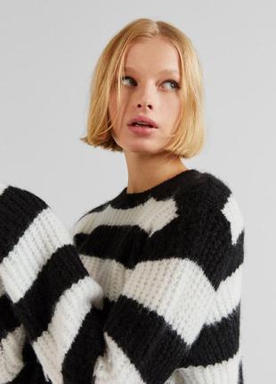 Стильный полосатый свитер кофта пуловер свитер светер bershka джемпер в полоску полоску свитшот xxs xs s5 фото