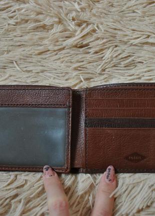 Кошелек кожаный fossil leather wallet6 фото