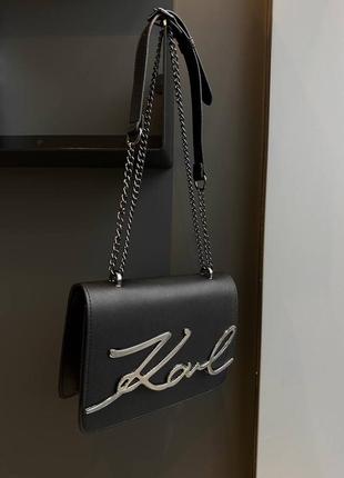 Жіноча сумка karl lagerfeld signature black люкс якість2 фото