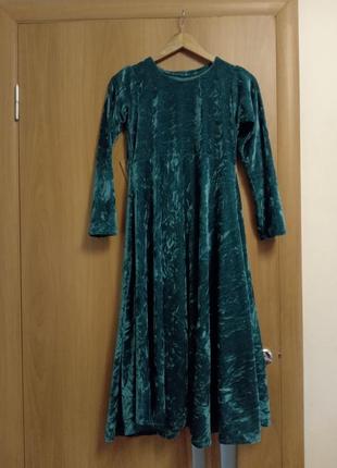 Велюровое красивое платье, индийский наряд, размер 8-106 фото