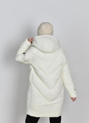 Очень теплый пуфер пальто пуховик молодежный прямого кроя на био-пухе 44-54 размеры разные цвета молочний5 фото