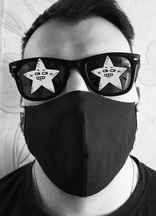 Защитная маска для лицп двухстороняя многоразовая захисна маска багаторазова3 фото