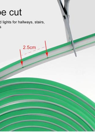 Світлодіодний неон prolum™ 6x12, ip68, 12v, series "sm", зелений, pro8 фото