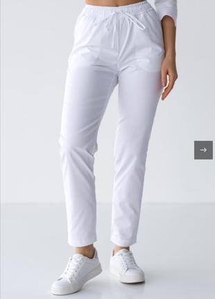 ‼️нові‼️ жіночі медичні штани (білі)1 фото