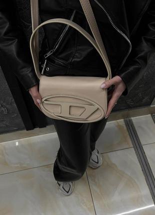 Женская сумка diesel 1dr iconic shoulder bag beige люкс качество4 фото