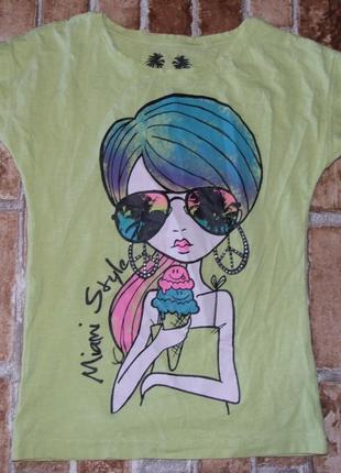 Футболка котон дівчинці 9 - 10 років