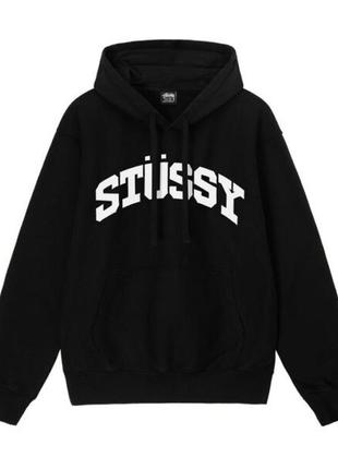 Худи черный loys stussy block-sport logo black