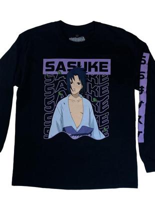 Світшот чорний loys аніме naruto shippuden - sasuke wavy kanji xs