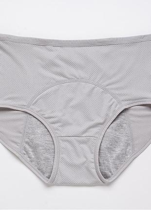 Труси менструальні в сітку 5хl (талія 38-54 стегна 46-59) сірі (1115)