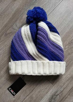 Шапка женская cmp woman knitted hat фиолетовая1 фото