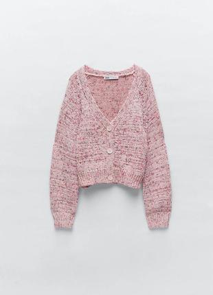 Кофта zara кардиган розовый l