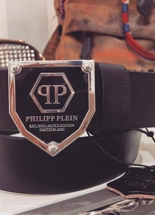 Новый кожаный ремень philipp plein.1 фото