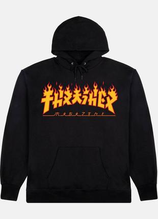 Худи черный loys thrasher godzillaflame black