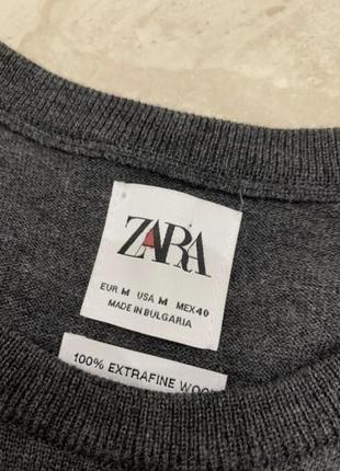 Светр zara джемпер сірий світшот вовняний8 фото