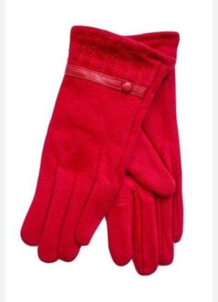 Перчатки красные зимние