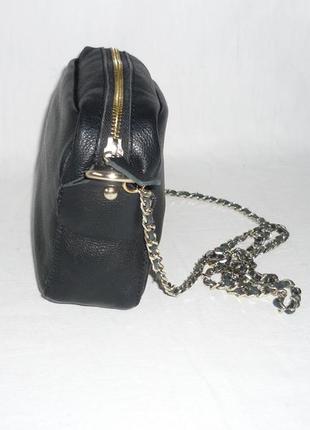 Zara маленькая мягкая кожаная сумка на цепочке7 фото