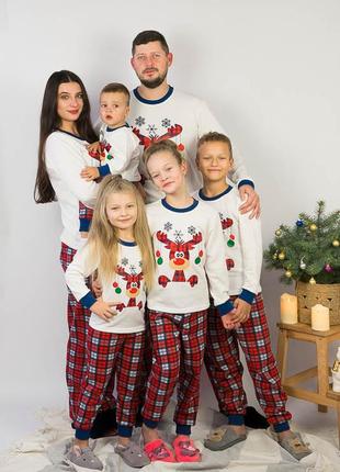Новорічна піжама з оленем, новогодняя пижама с оленем, новорічна піжама дитяча, новогодняя пижама детская2 фото