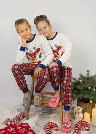 Новорічна піжама з оленем, новогодняя пижама с оленем, новорічна піжама дитяча, новогодняя пижама детская1 фото