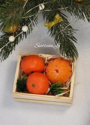 Новогодний набор "мандарины из мыла"3 фото