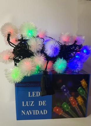 Гирлянда "снежинки-шарики" 40 led  мультицвет plastic-м-1