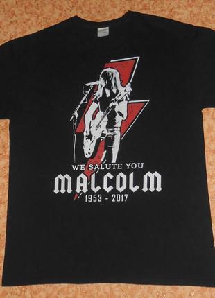 Футболка we salute  you malcolm/малькольм янг/ac/dc/рок мерч3 фото